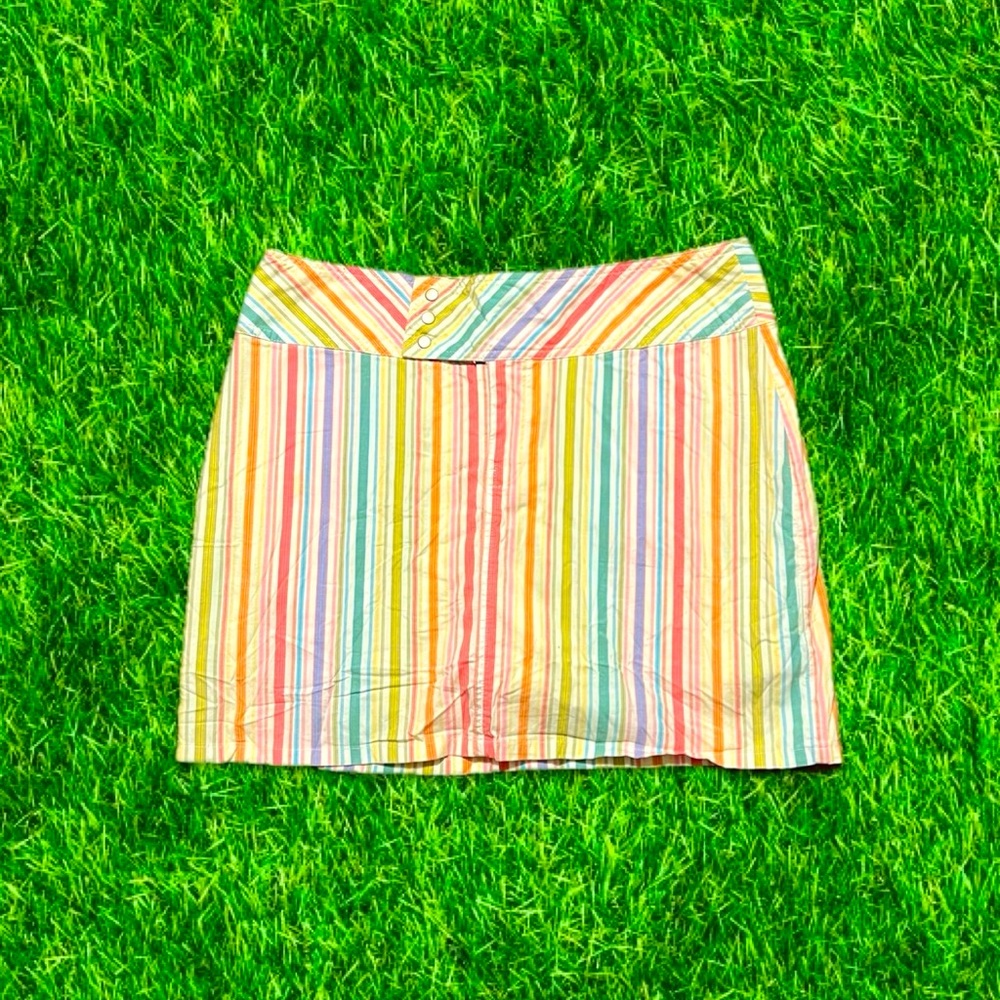vtg y2k preppy Fashion Bug pastel striped mini skort